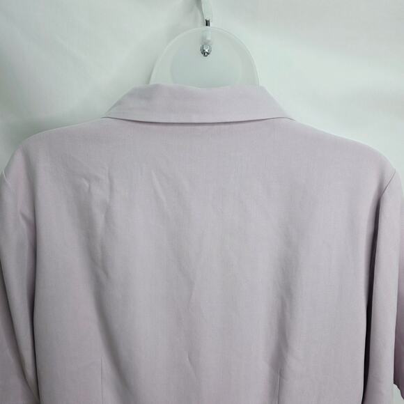 Pendleton Lavender Button Front Short Sleeve Silk Women's Blouse/Top 12 Petite - Picture 11 of 12